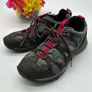 Merrell Gray Red Hiking Boots Size 7.5 MR7002A